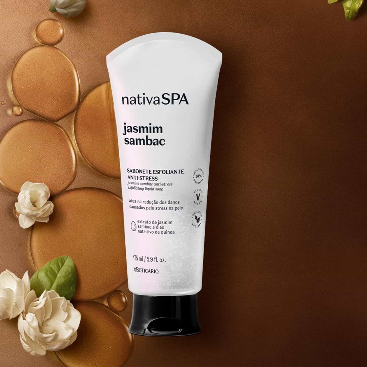 Jabón liquido corporal exfoliante antiestres Jasmin Sambac 175Ml Nspa - Imagen 3