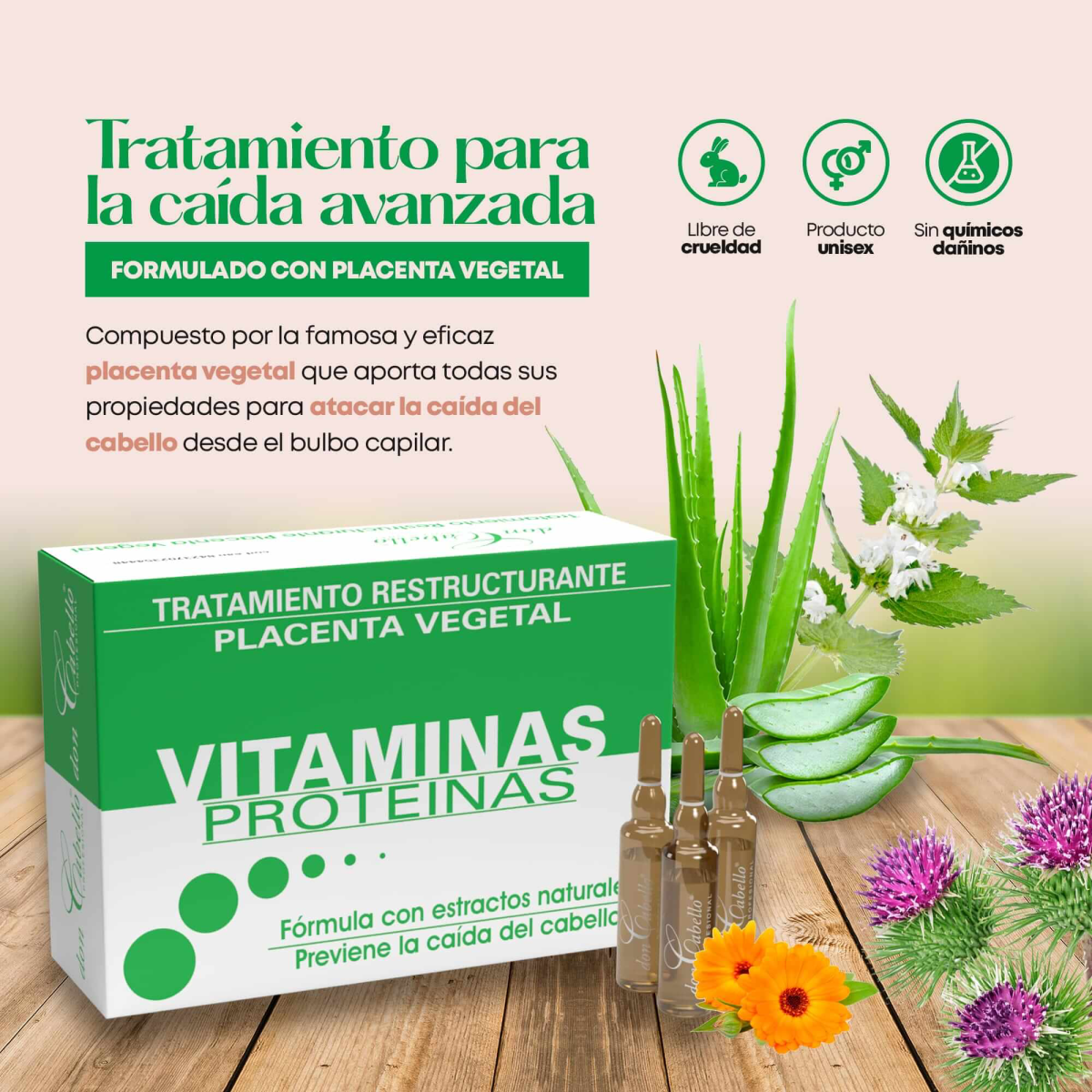 Ampollas Capilares Don Cabello Tratamiento Capilar Anticaída 12 Ampolletas X 10 Ml - Imagen 2