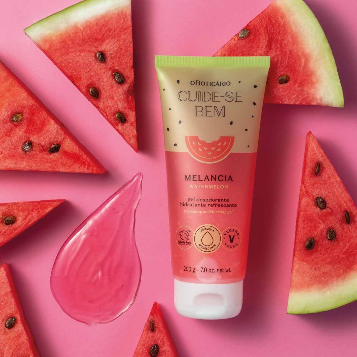 Gel Hidratante Refrescante Corporal Sandia 200g Cuide-Se Bem - Imagen 3
