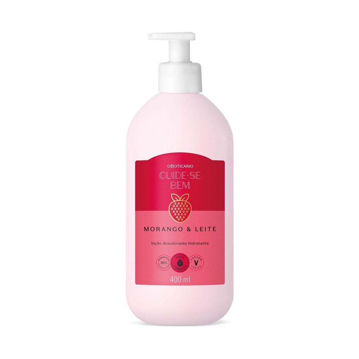 img_0112 Loción Hidratante Corporal Fresa & Leite Cuide-Se Bem 400ml - Imagen 1