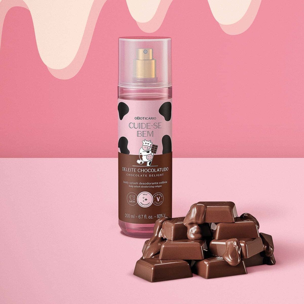 Body Splash Corporal Deleite Chocolatudo 200Ml Exp Cuide-Se Bem - Imagen 2